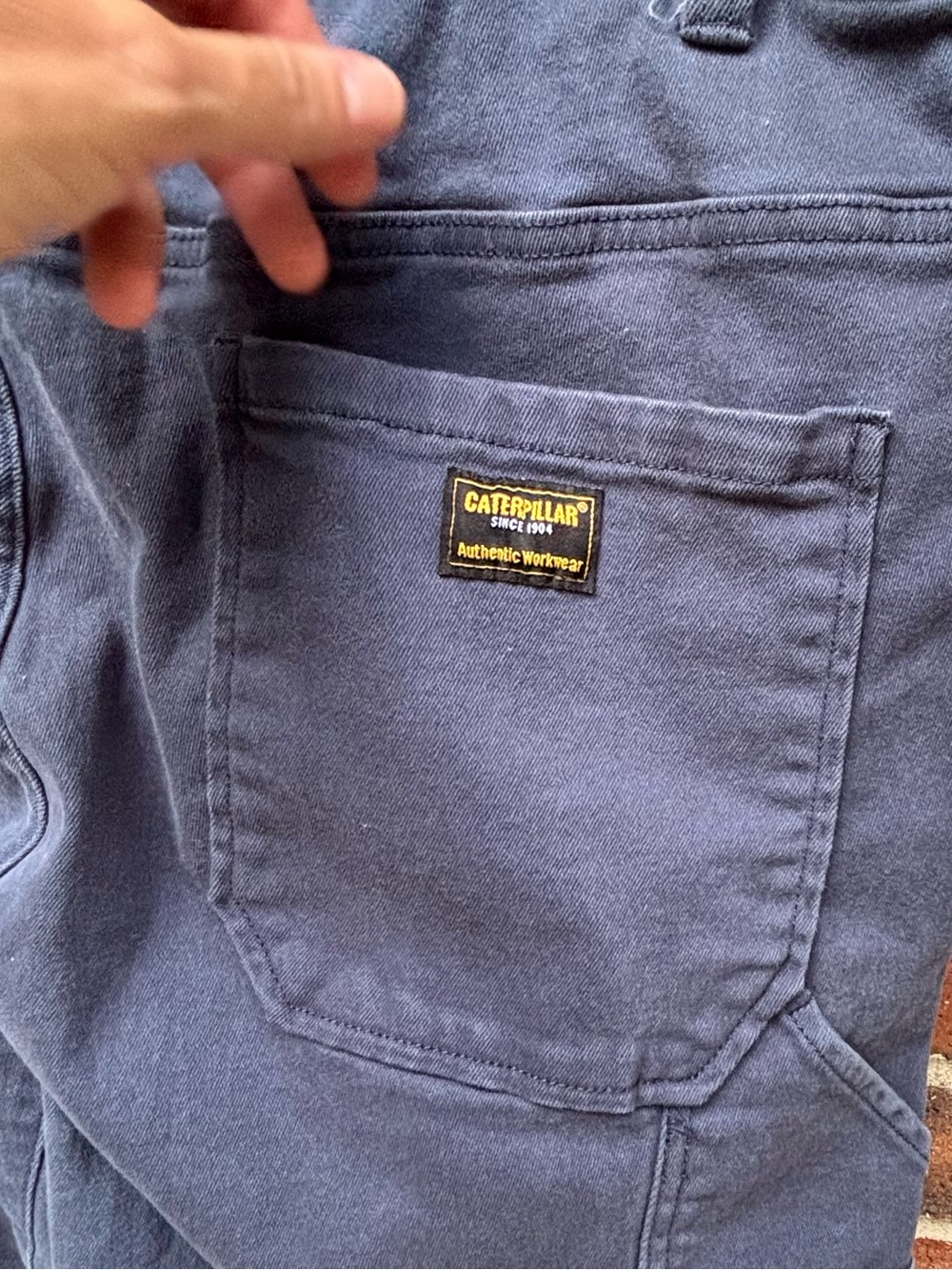 CAT Caterpillar Double Knee Work Pants Navy Utility Carpenter 40x32